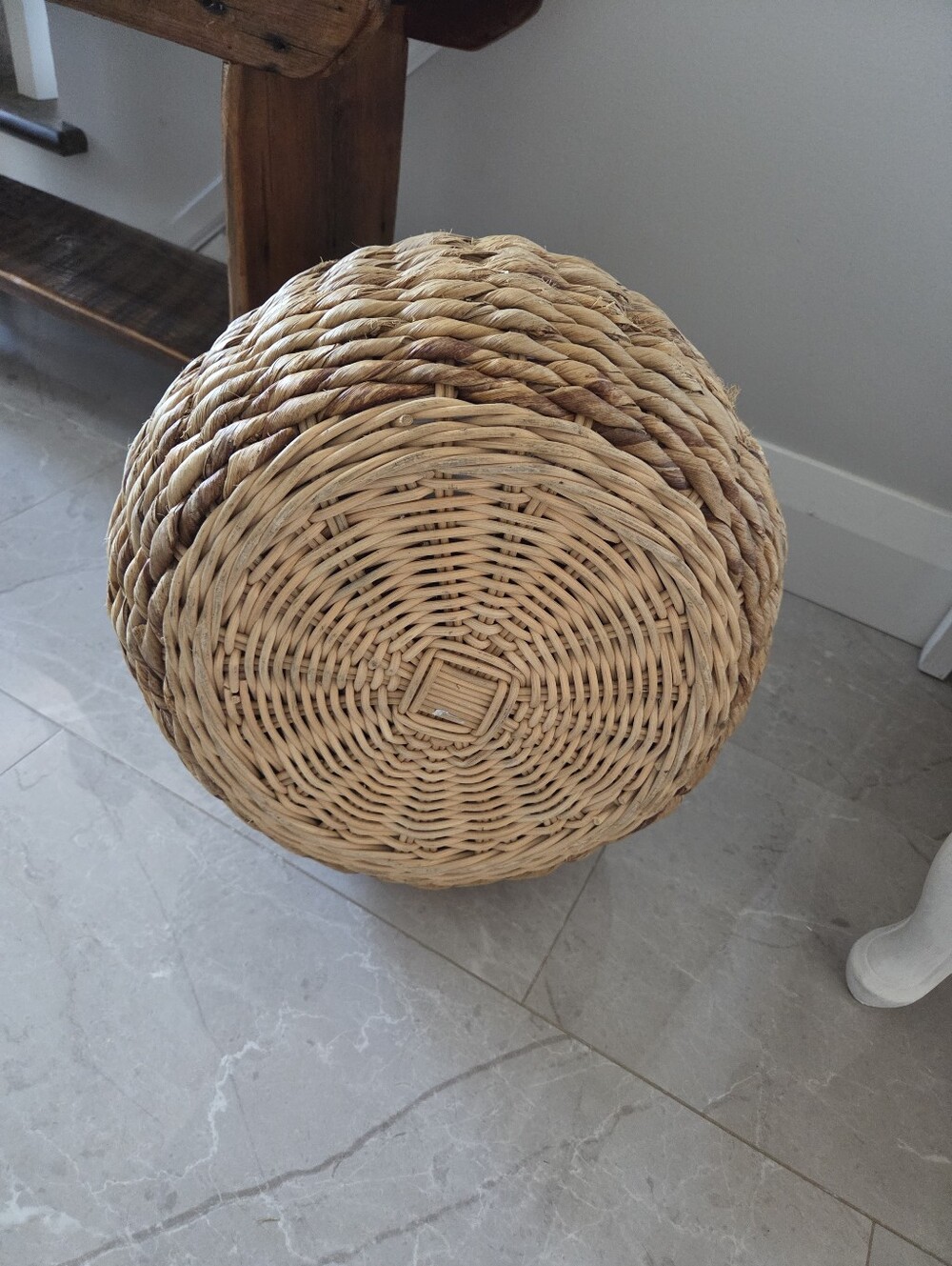 Tall Rattan Round Basket - Picture 8 of 11